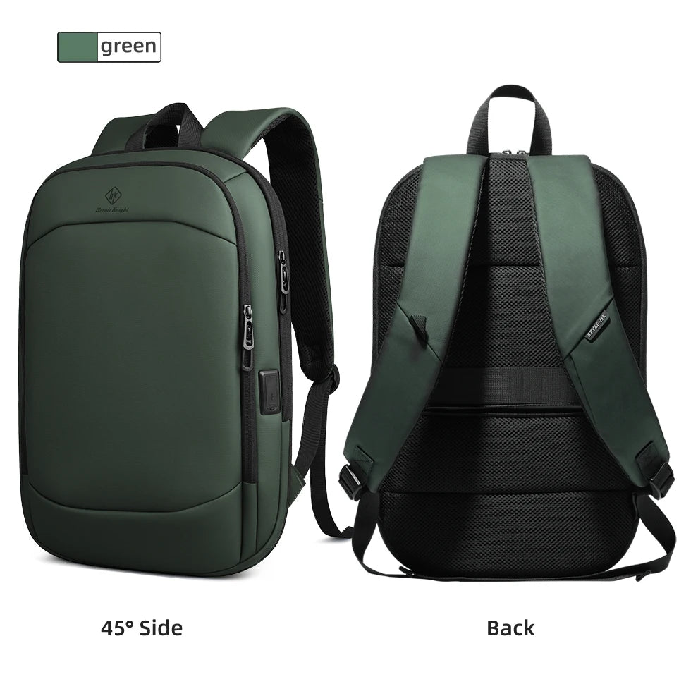 HK Business Backpack for Men 17 Inch Laptop Backpack with USB Port Slim Expandable Waterproof Travel Bag Large Work Computer Bag