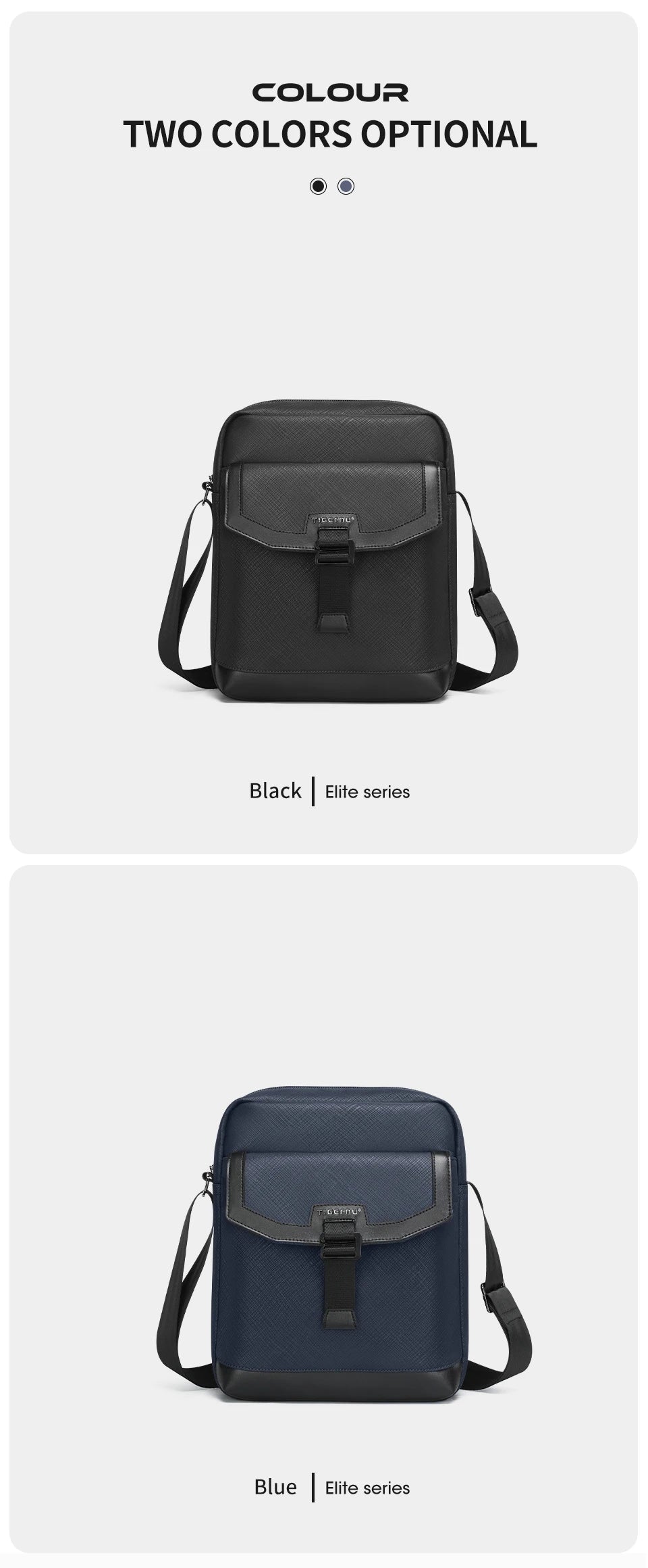 Tigernu Men's Shoulder Bags Anti-wrinkle Waterproof Fit For 10.2" iPad Bags Men Travel Bag Messenger Bag Mini Bags Elite Series