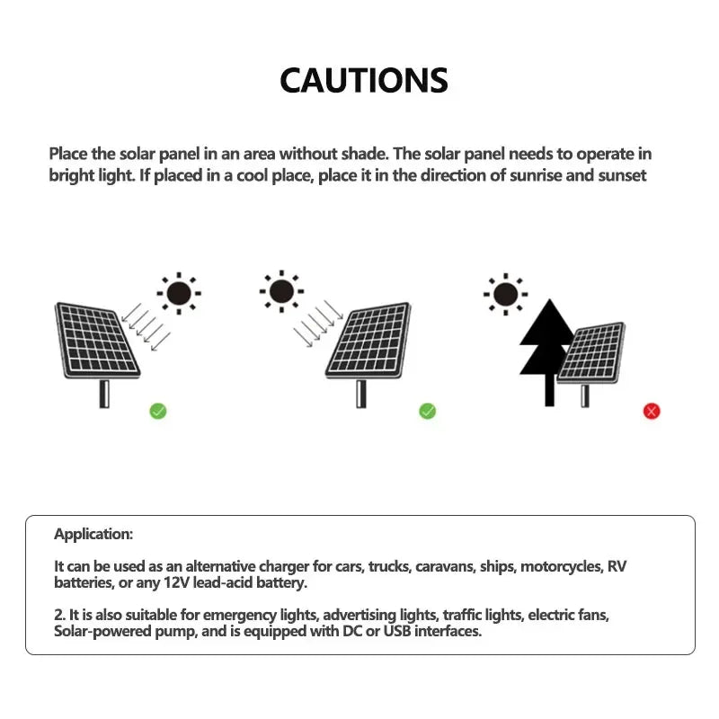 20W/H  Solar Panel Kit Complete12V Polycrystalline Power Portable Outdoor Rechargeable Solar Cell Solar Generator for Home