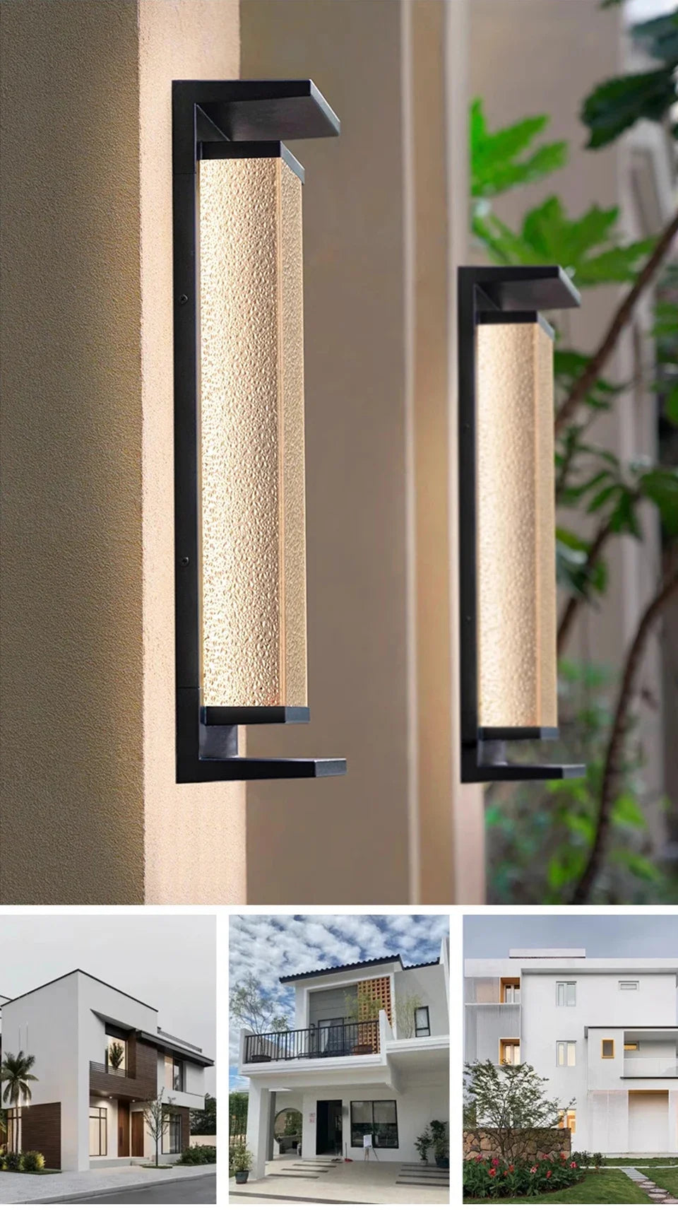 Solar Wall Light Outdoor Dusk to Dawn Porch Lighting Fixture Waterproof Solar Lanterns Anti-Rust Lanterns for Front Patio Garage