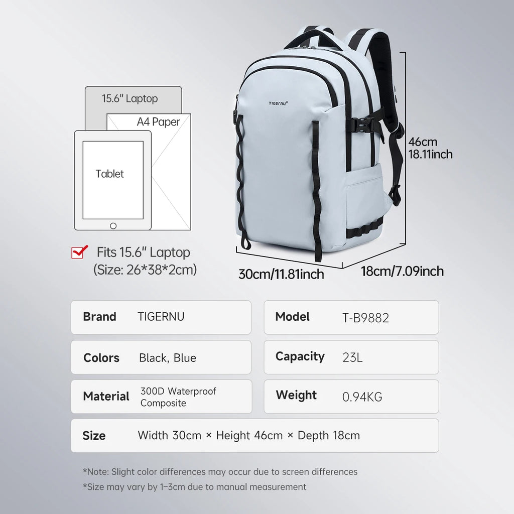 Tigernu School Backpacks For Men Bags For Travel Backpacks Women Nylon Bags For School Knapsack Girls 15.6 Laptop Backpacks Male
