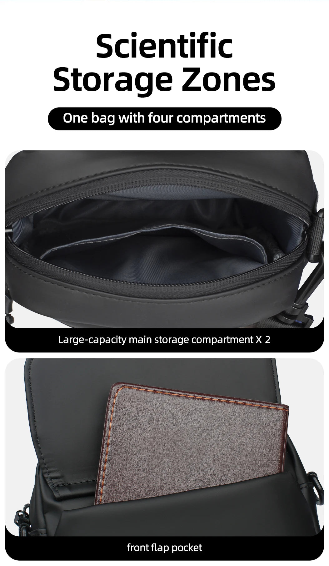 HK Men's Side Shoulder Bag Water-resistent Crossbody Bag For Men Travel Passport Wallet Mini Cell Phone Bag Pouch Sling Packs