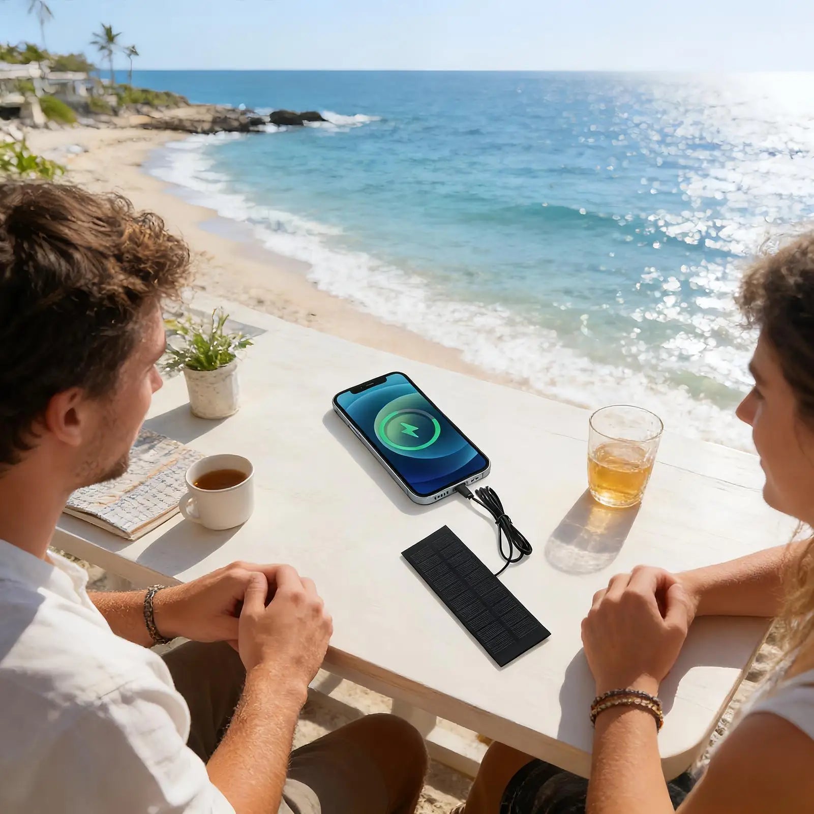 5W 5V Solar Charger Type-c Portable Power Bank Panel for Phone USB Devices Security Camera Camping Emergency Power Outage Backup