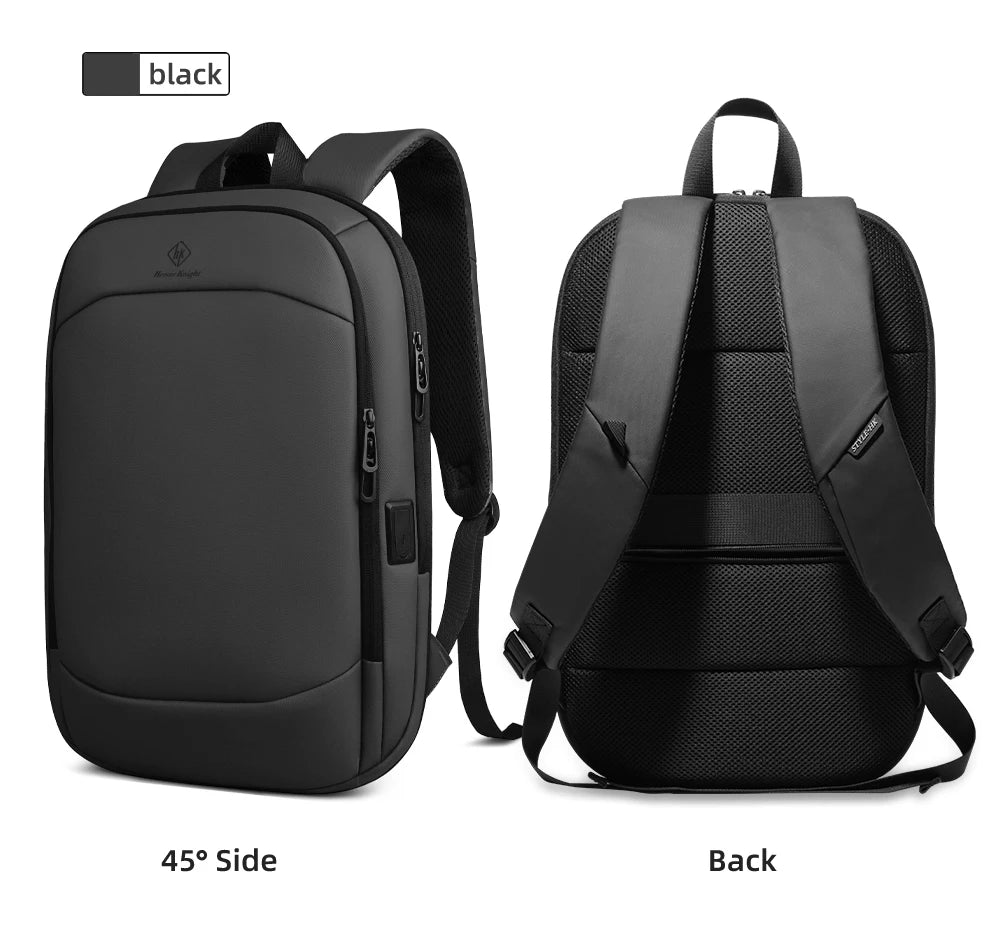 HK Business Backpack for Men 17 Inch Laptop Backpack with USB Port Slim Expandable Waterproof Travel Bag Large Work Computer Bag