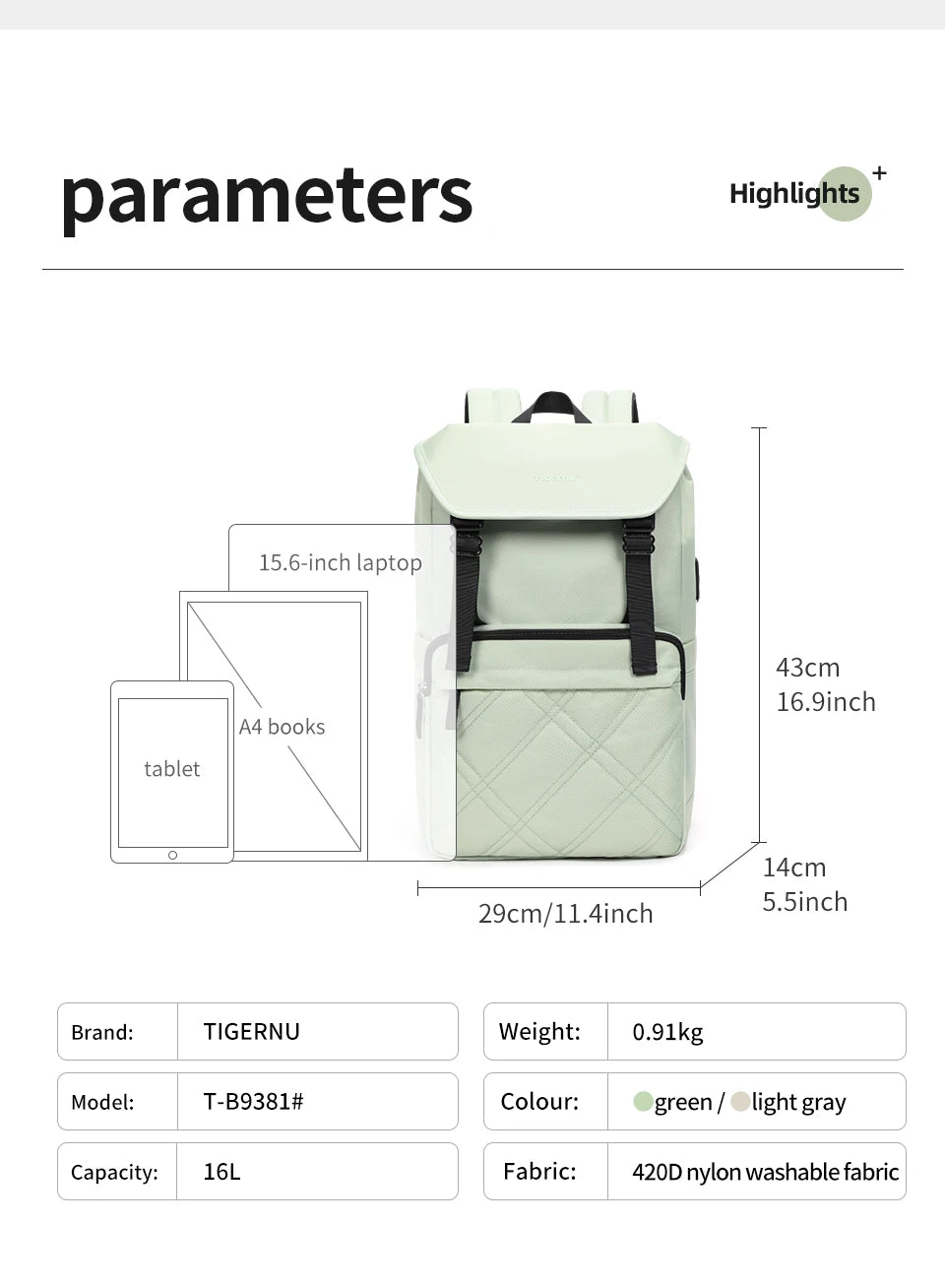 Tigernu Backpack For Women Backpack Bags For School 15.6inch Laptop Backpack Female Bag Travel Backpack For Girls Bags Knapsack