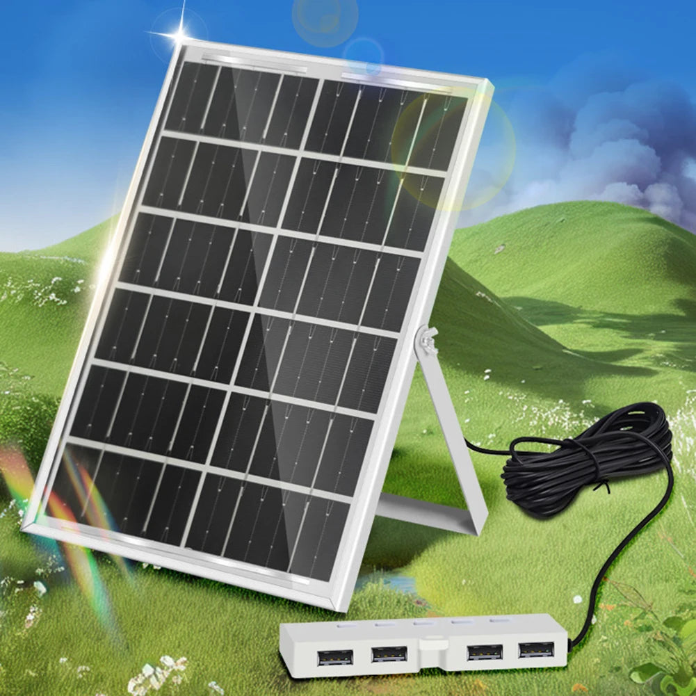 4 USB Ports Charger 4 USB Ports Solar Battery Charger Compact Form Factor Efficient Energy Conversion Fast Solar Absorption