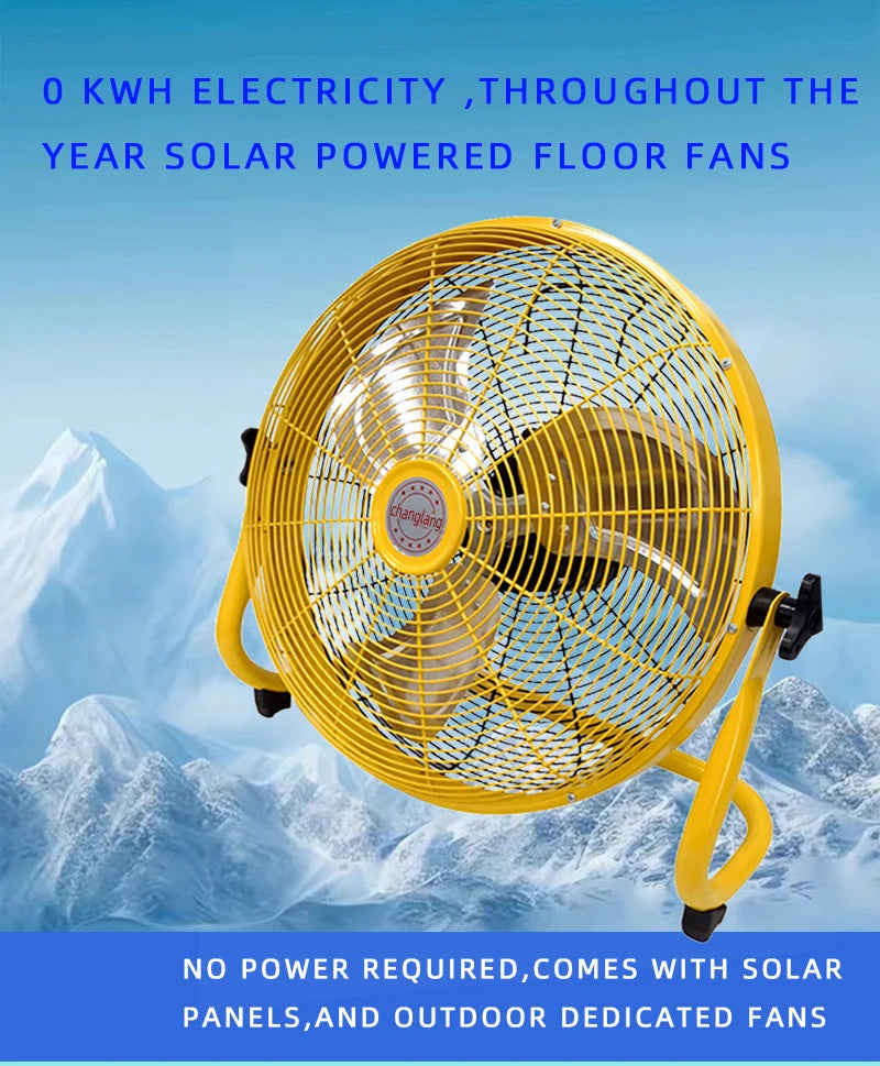 Solar charging fan outdoor fishing camping desktop floor fan mobile portable industrial commercial powerful fan