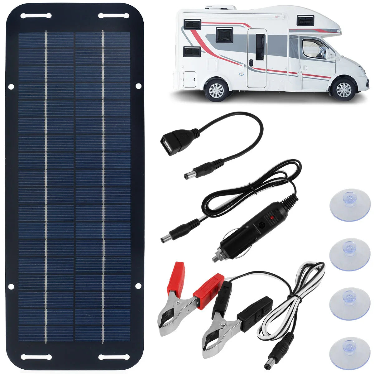 Solar Panel 12v Trickle Charger for Car Battery Solar Battery Maintainer Car Truck Boat RV Motorcycle Marine Trailer Power Bank