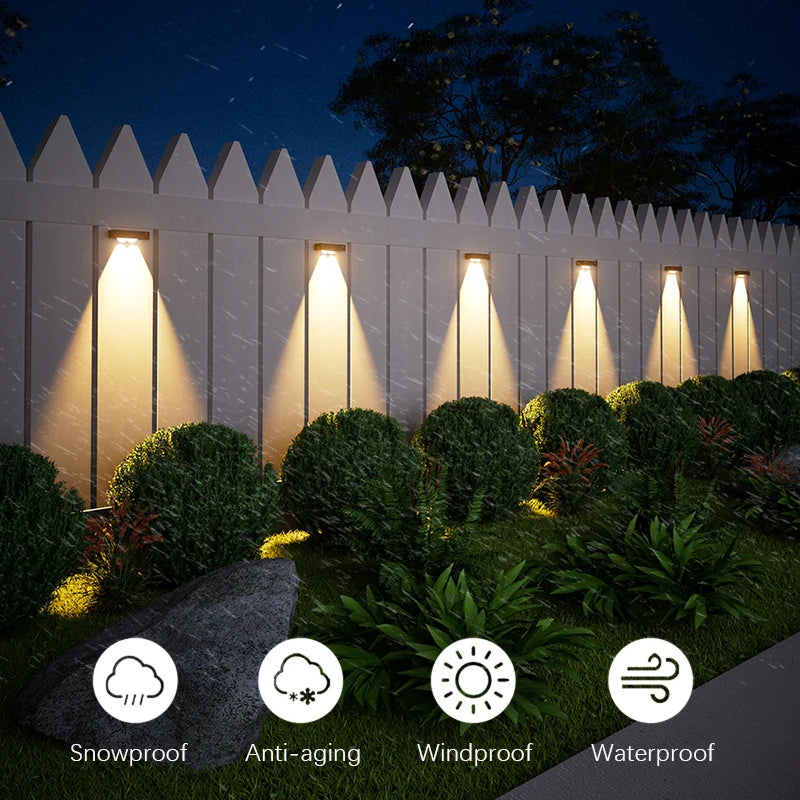Solar Wall Lights Outdoor LED Lamp Waterproof Night Light for Garden, Pathway, Fence, Patio, Camping, Summer, Home Decor