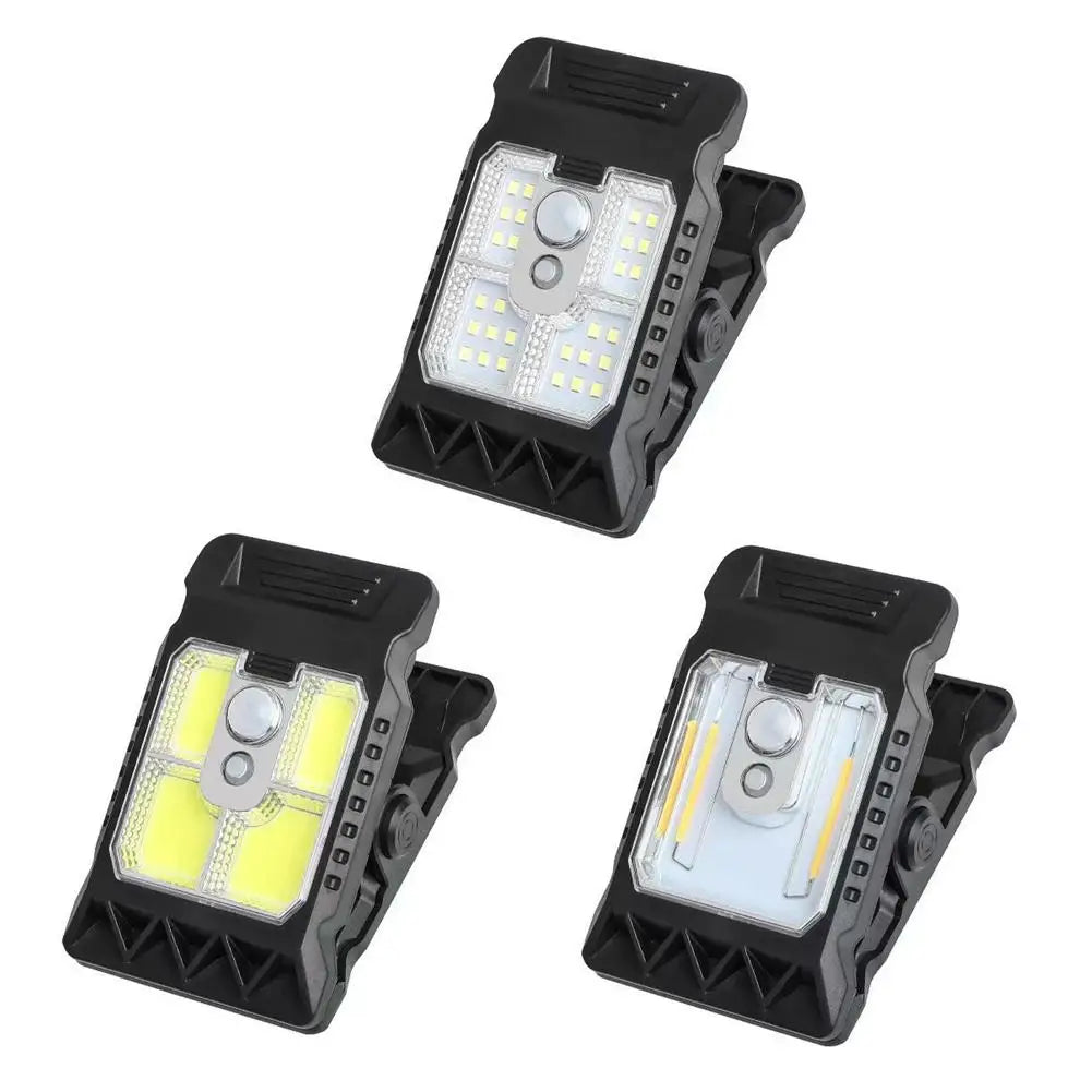 Solar Smart Lighting Outdoor LED Solar Clip Light Portable Waterproof Body Sensor Lamp Courtyard Garden Lamp Patio Home Camping