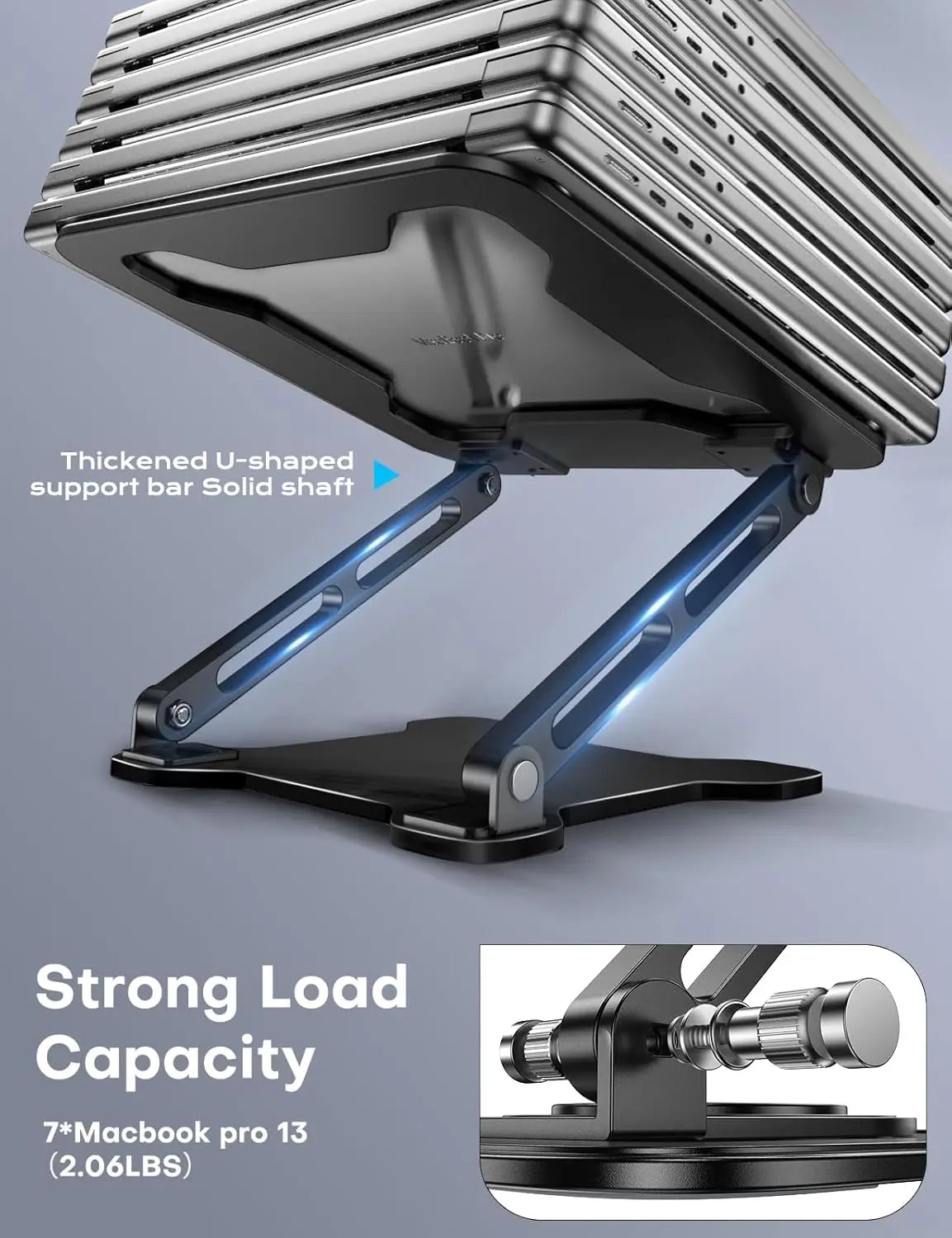Phone Tablet Stand Adjustable Aluminum Alloy Laptop Tablet Up to 17" Laptop Portable Folding Stand Cooling Stand Support