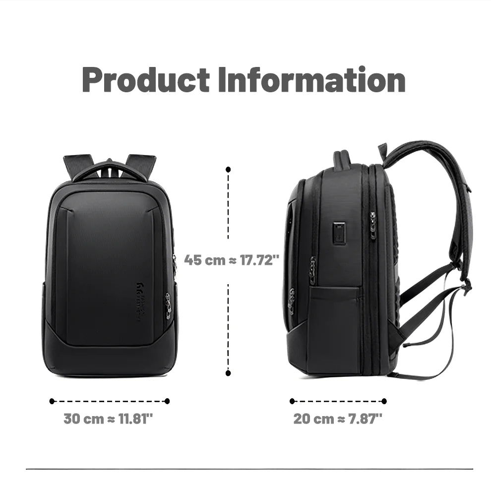 HK Business Backpack with USB Port 17 inch Laptop Bags for Men Waterproof Commute Daypack Large Capacity Travel Office Backpack