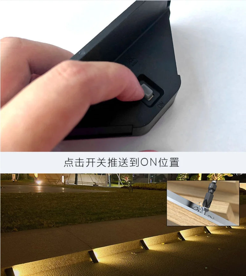 Solar powered step lights, floor lights, courtyard garden paths, porch terraces, decoration
