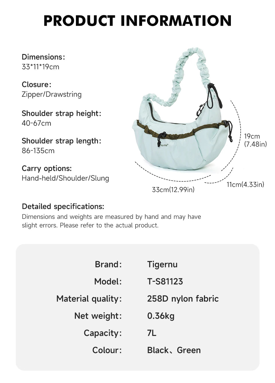 Tigernu Women Bags Fashion Half-Moon Shoulder Bag Female Underarm Bag Light Wrinkled Drawstring Handbag Women Totes Shoulder Bag