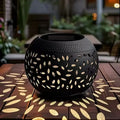 Solar Table Light Outdoor Solar Powered LED Lamp Hollowed-Out Metal Desktop Decorative Lantern Patio Garden light Desktop Light