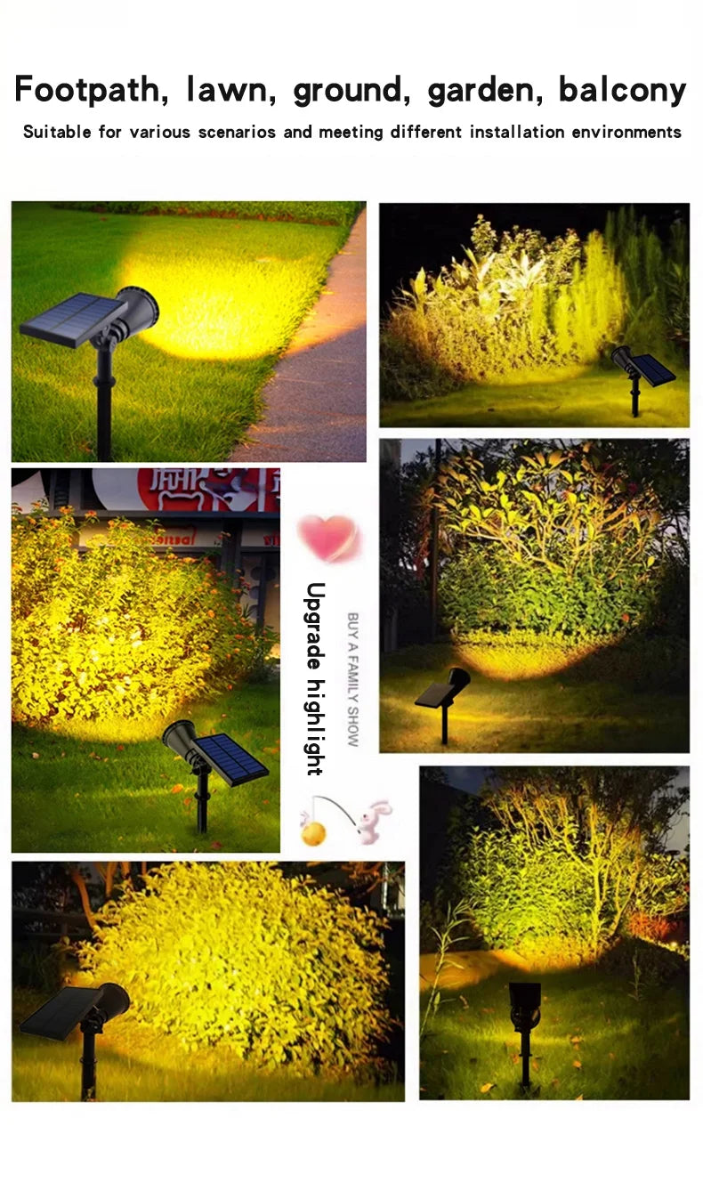 Solar lawn light, ground-mounted lamp, outdoor waterproof courtyard, villa garden, tree lighting, landscape spotlight
