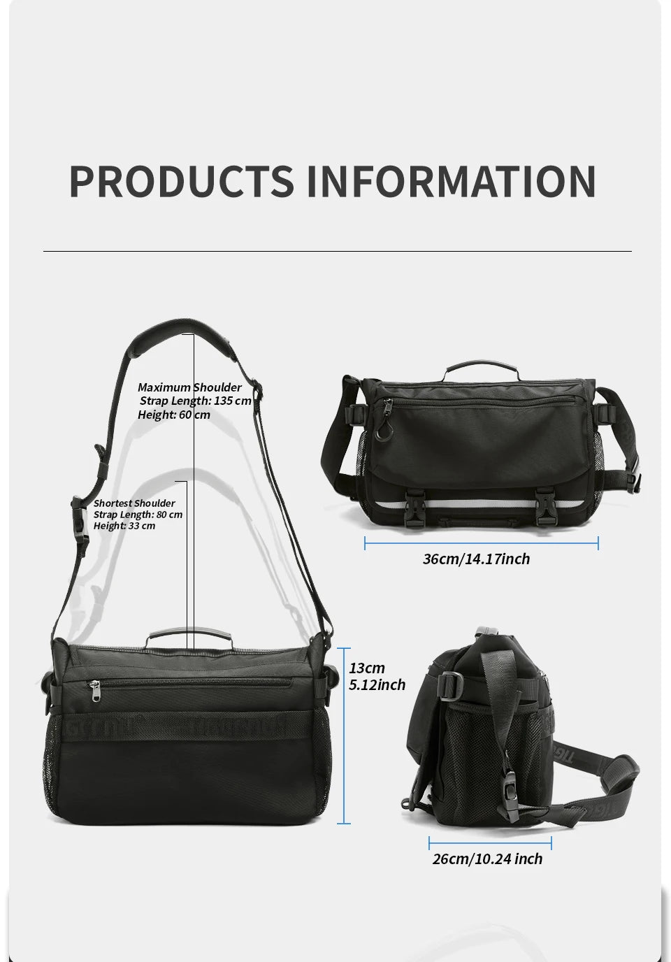 Tigernu Men's Shoulder Bags Waterproof Camera Bag Fashion Messenger Bags For Men Crossbody Bags Outdoor Pack Video Bags Travel