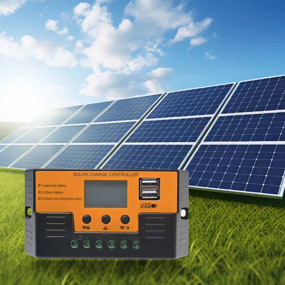 Solar Regulator 12V/24V 30A 20A 10A Solar Charge Controller Battery Charger LCD Display Dual Output USB 5V Solar Panel Controlle