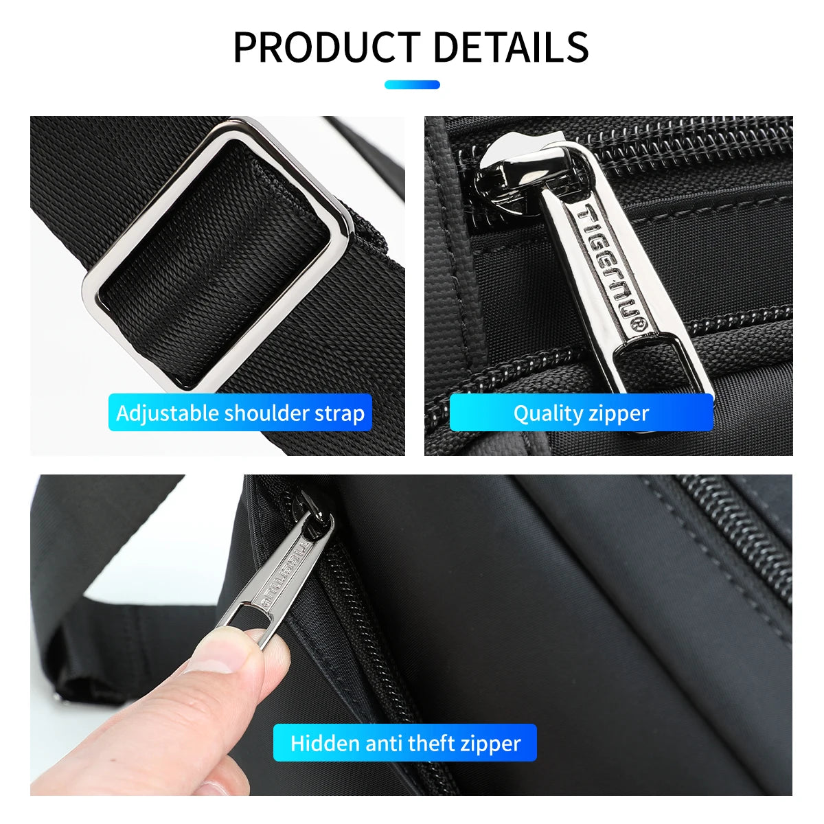 Tigernu Men's Shoulder Bag Male Business Bag Messenger Bag Waterproof Crossbody Bags For Men Lightweight Shoulder Sling Bag Male