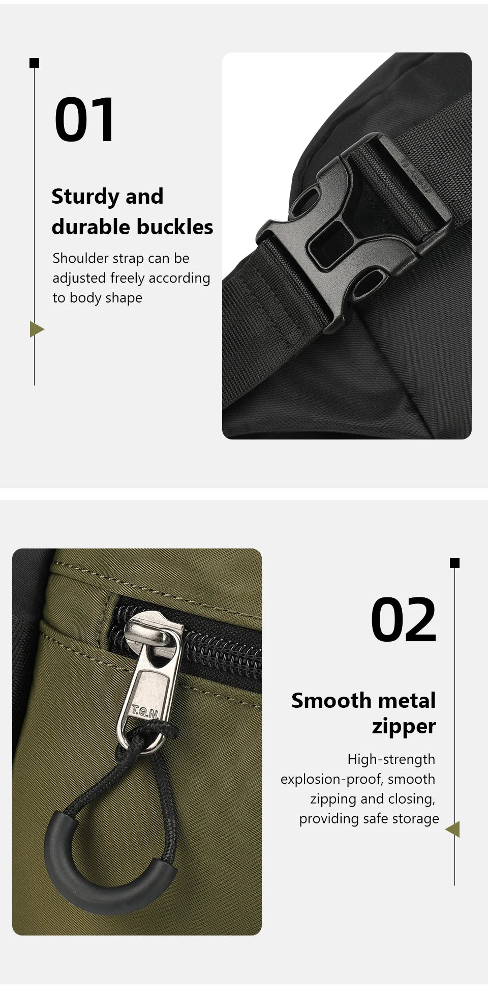 Tigernu Chest Bags For Men 7.9inch IPad Bag Lightweight Shoulder Bag Waterproof Crossbody Bag Male Mini Bags Sling Bag Handbag