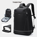 Tigernu Durable Fashion Backpack Men Large‑Capacity Travel Backpack With Shoes Pocket 180° Opening Bags Male School Backpack Lap