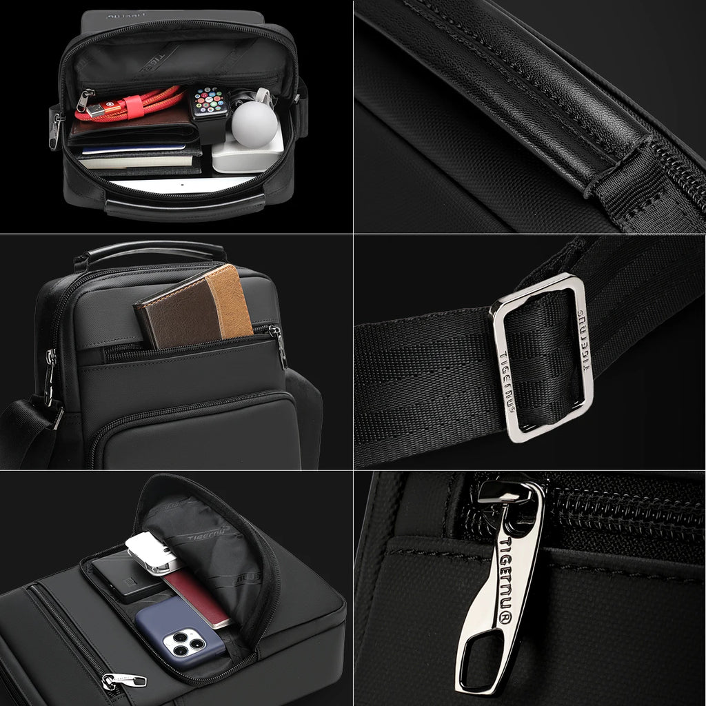 Tigernu Men Shoulder Bags For Men 9.7inch Ipad Bags Waterproof Business Travel Mini Sling Bag HandBag Messager Bag Crossbody Bag