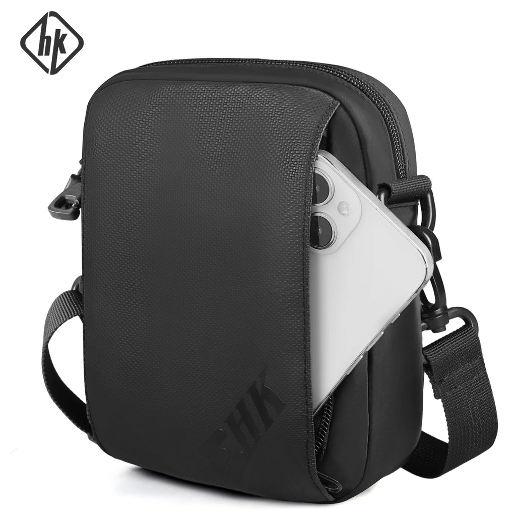 HK Casual Crossbody Bag Men's Shoulder Bag Small Sling Chest Bag Waterproof Wallet Phone Pouch Travel Daily Messenge Bag for Men
