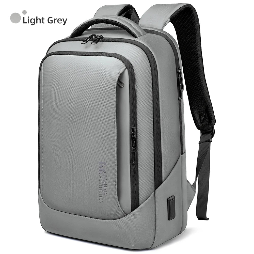 HK Casual Travel Backpack for Men 15.6 inch Laptop Backpack with USB Charging Port Waterproof Daypack Computer Bag for Business