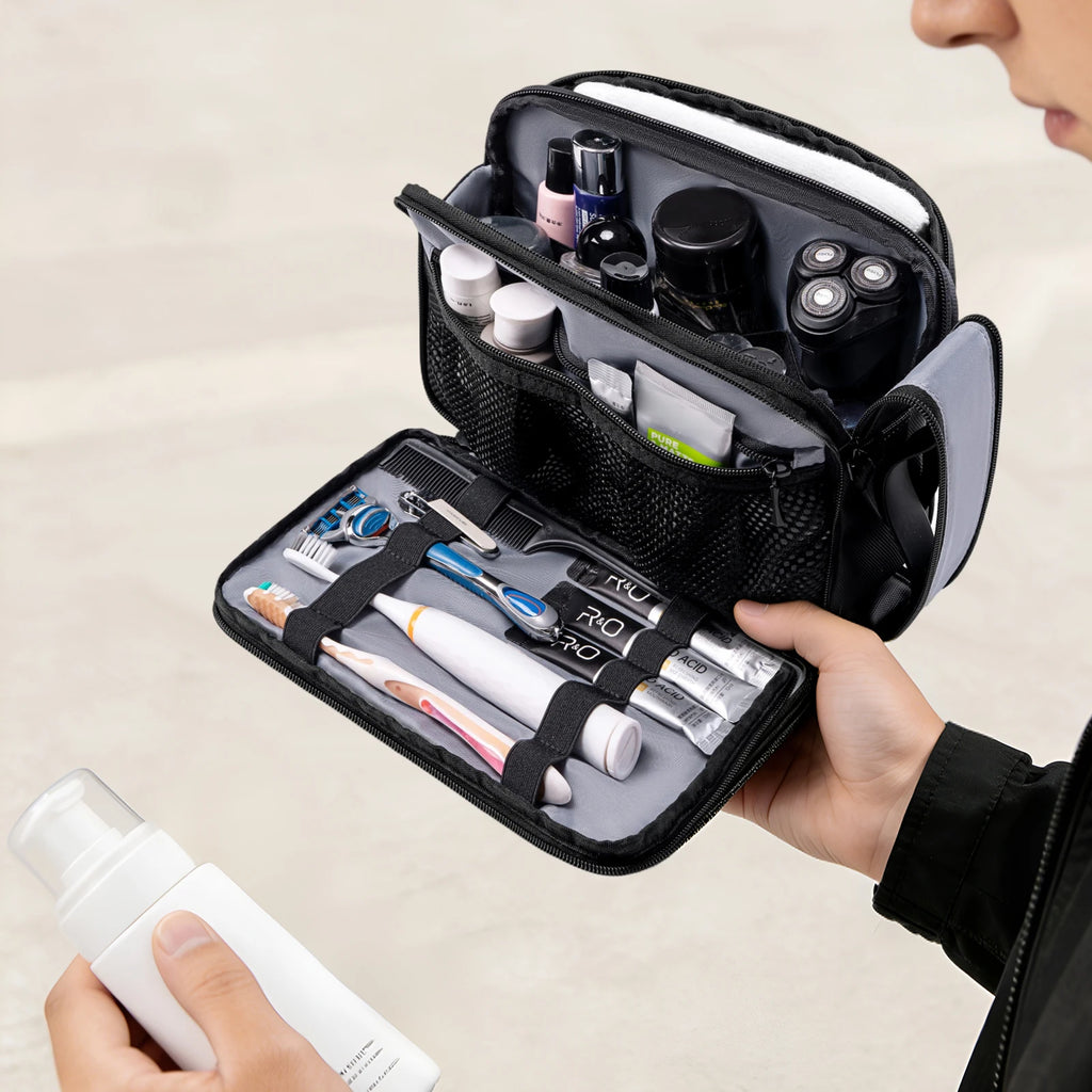 HK Portable Wash Pouch Waterproof Travel Toiletry Bag for Men Women Gym Essentials Cosmetic Makeup Organizer Case Beauty Handbag