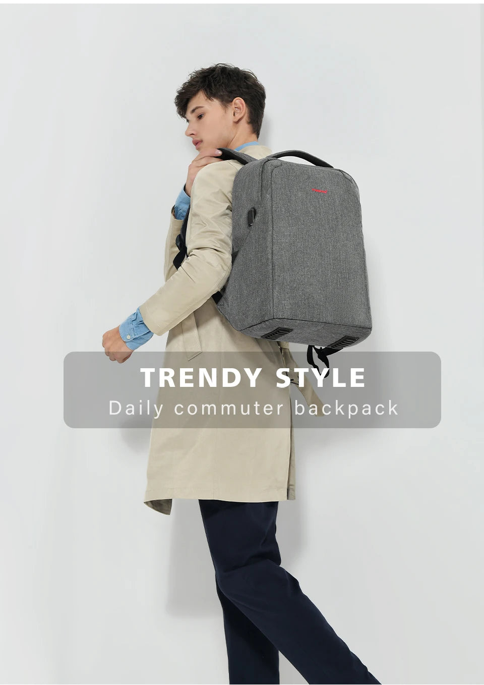Tigernu Men Anti Theft Backpack 15.6inch Laptop Backpack Bags With USB Port Travel Bags Male Mochila Casual Schoolbags Knapsack