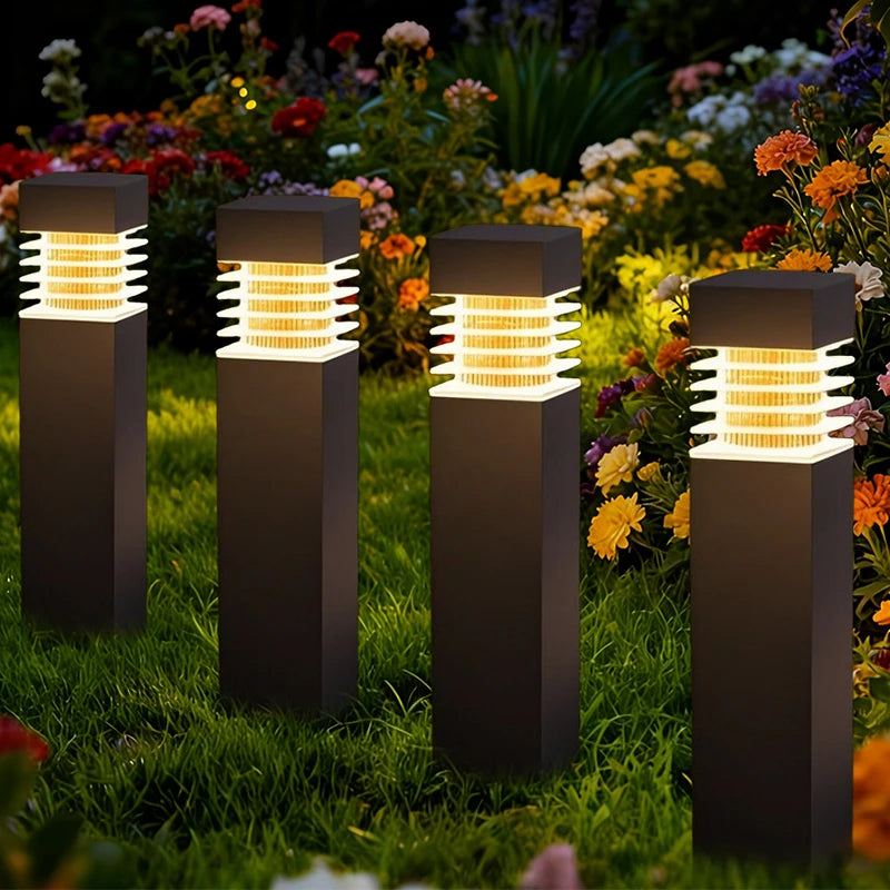 Solar Path Lamp LED Outdoor Garden Lawn Decor Lantern for Patio Balcony Yard Walk Solar Lights