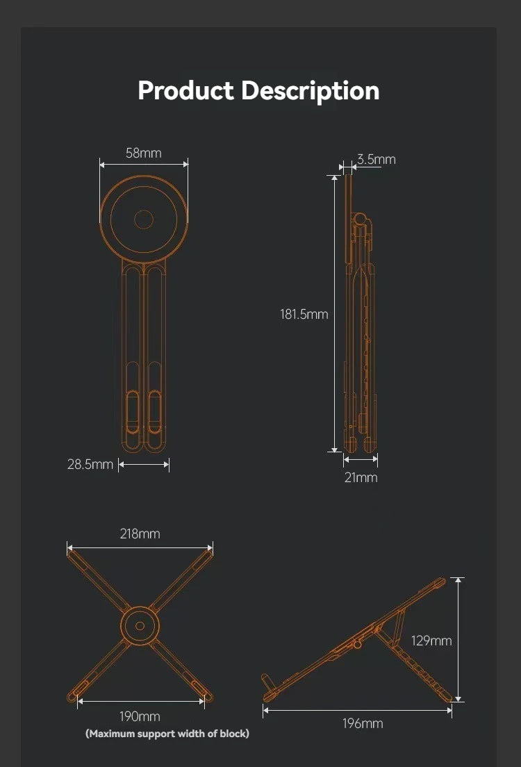 Multifunctional Magnetic Phone Holder Handheld Selfle Stick Foldable Tripod Portable Desk Stand for iPhone ipad Tablet Laptop