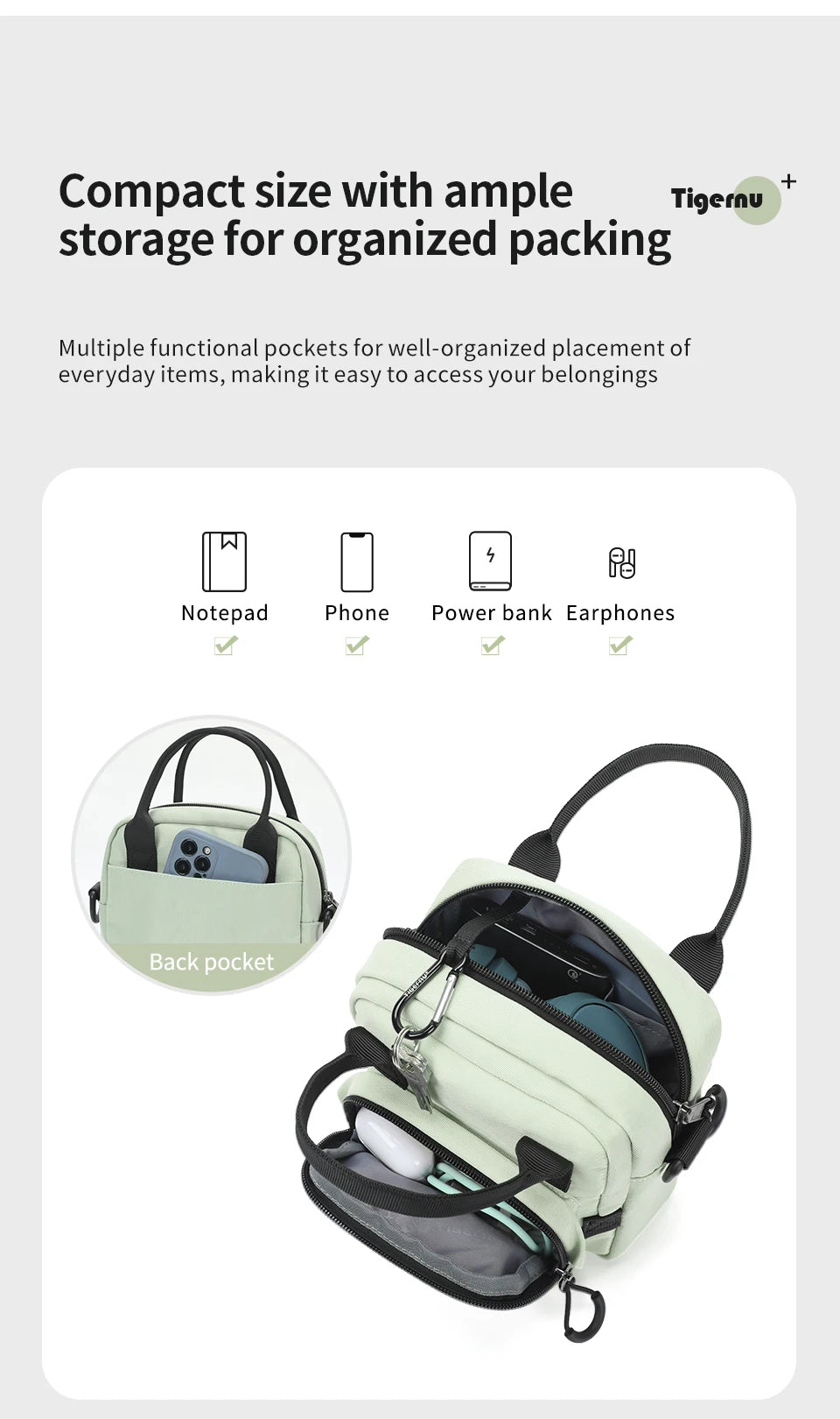 Tigernu Women Shoulder Bags Mini Handbag For Girls Crossbody Bag Female Messenger Bags Multi-color Pack Lightweight Bags Women