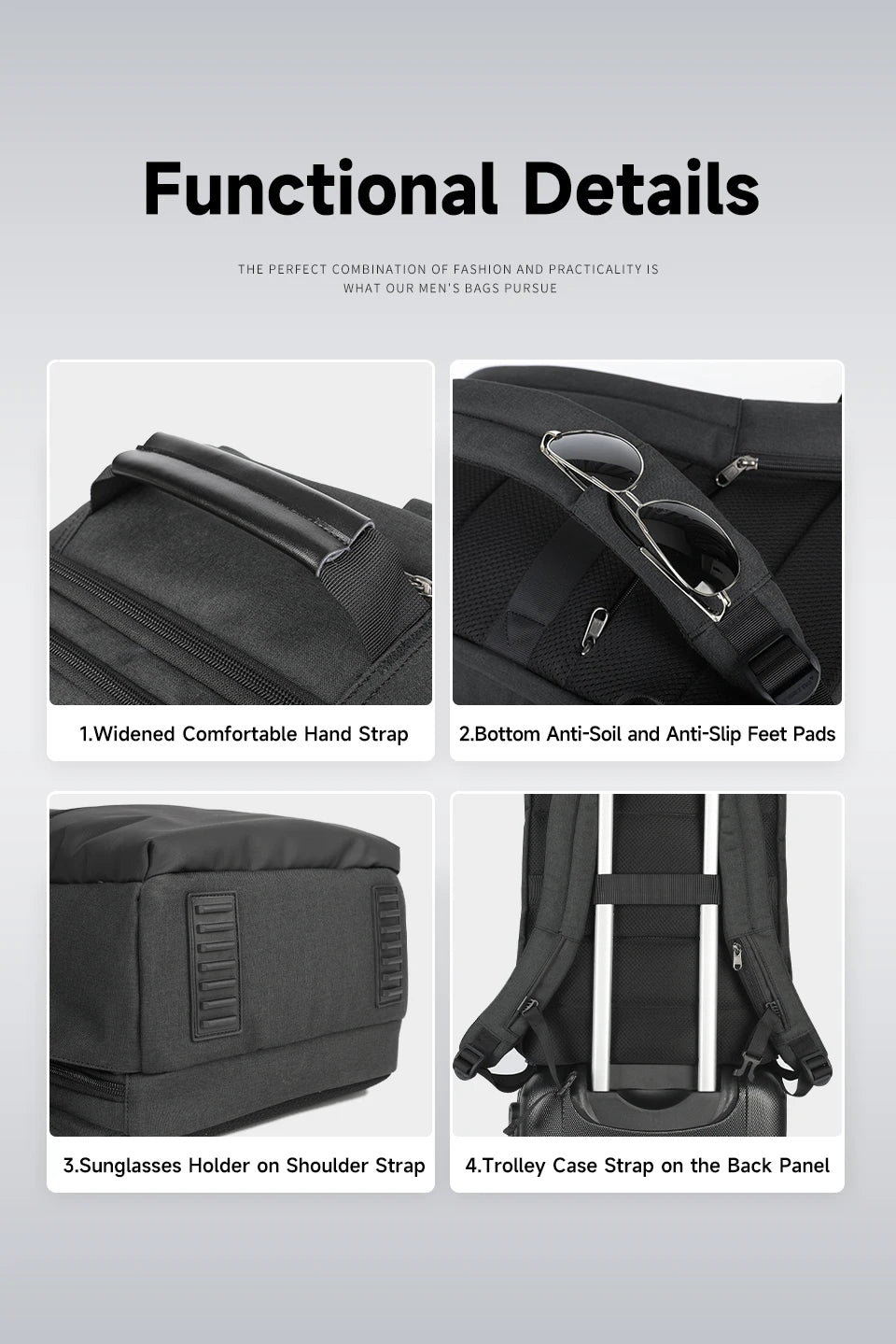 Tigernu Men Expandable Backpack 15.6-19inch Laptop Backpack For Men RFID Anti Theft Bag Travel Bag Schoolbag Cabin Bags Knapsack