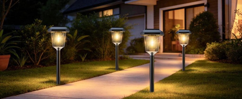 Solar Garden Lights Waterproof LED Auto Sensor Path Lighting Solar Energy Landscape Lamp For Outside Walkway Sideway Home