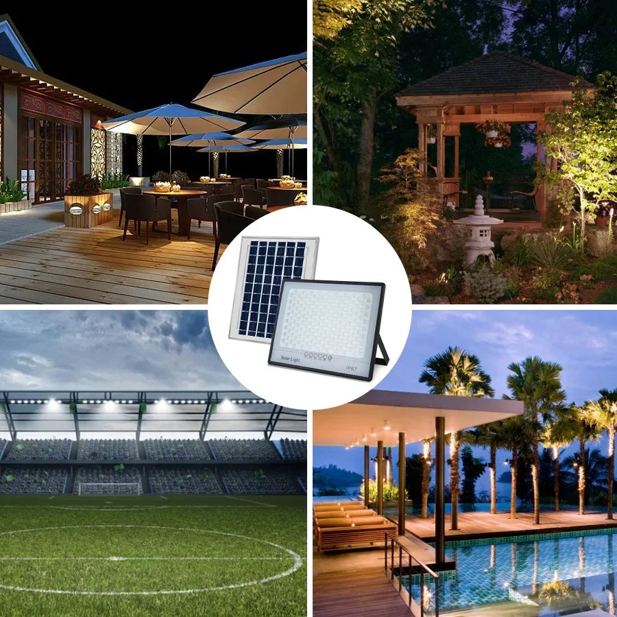 Solar Lamp Outdoor Waterproof Spotlights Solar Lights Remote Control Solar Floodlight Wall Street Garden Lights Sunlight