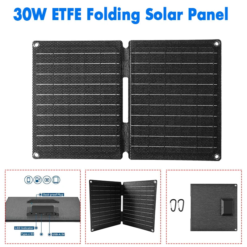 80W Folding Solar Panel IP65 Waterproof Portable Solar Panel Charger Solar Cell for Cell Phone Laptop Backpacking Camping Hiking