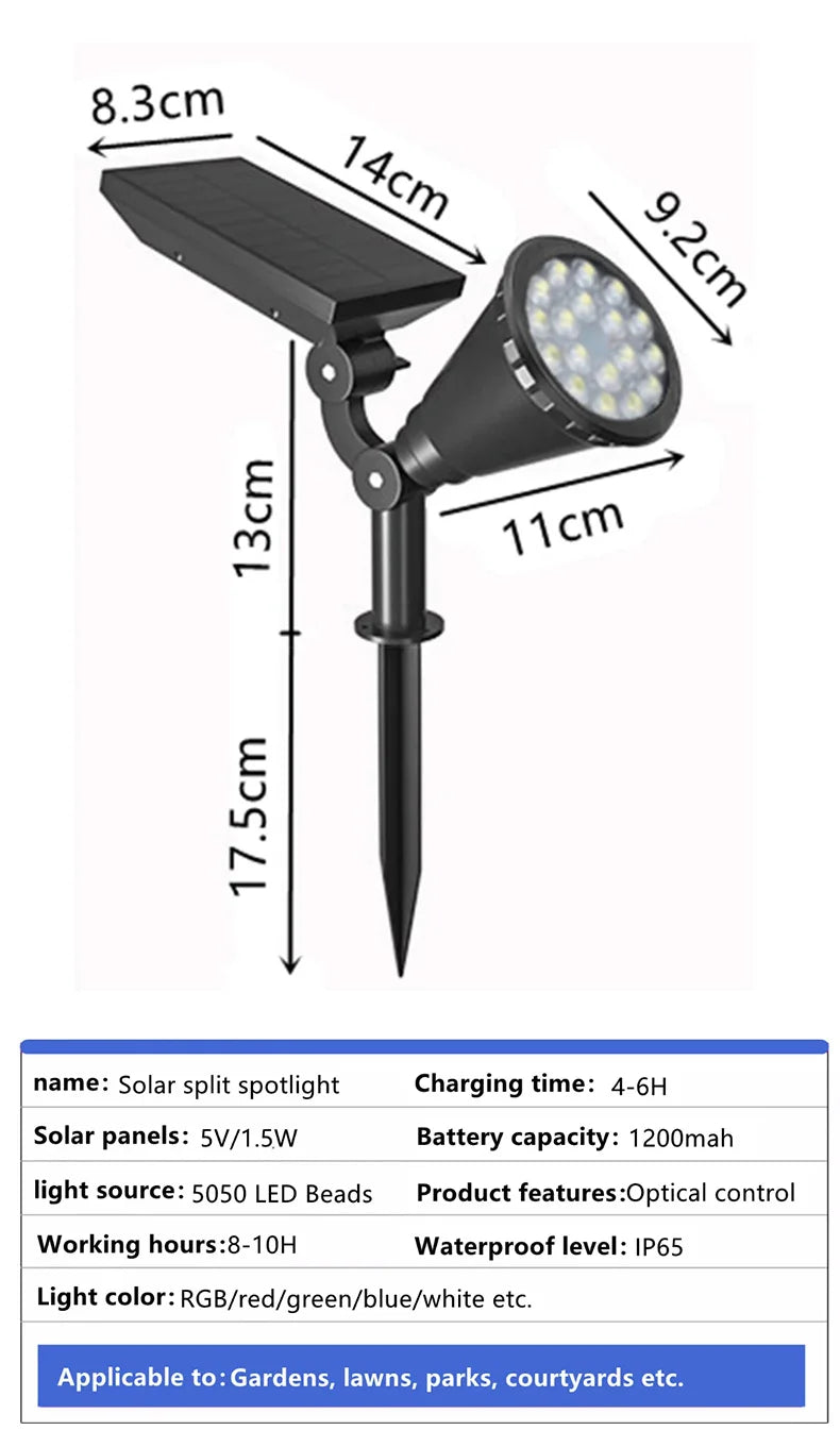 Solar lawn light, ground-mounted lamp, outdoor waterproof courtyard, villa garden, tree lighting, landscape spotlight