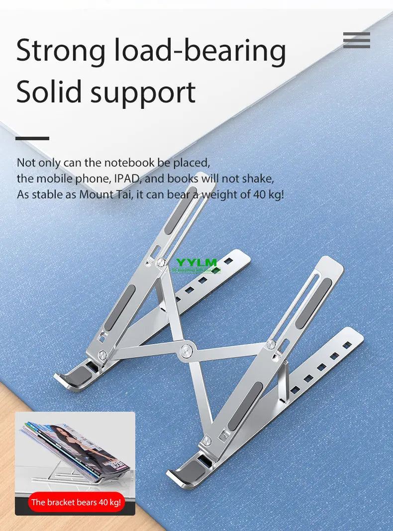 YYLM N3 Desktop Portable Aluminum Alloy Laptop Stand Foldable Heightened For iPad Bracket Notebook Metal Cooling Base In Stock