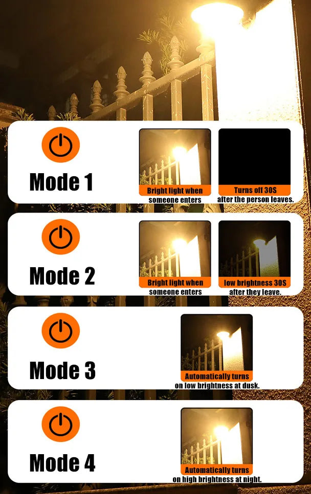 Solar Lights for Outside 4Modes Split Motion Sensor Outdoor Lights Outdoor Waterproof IP65 Solar Lights for Yard Patio Garden