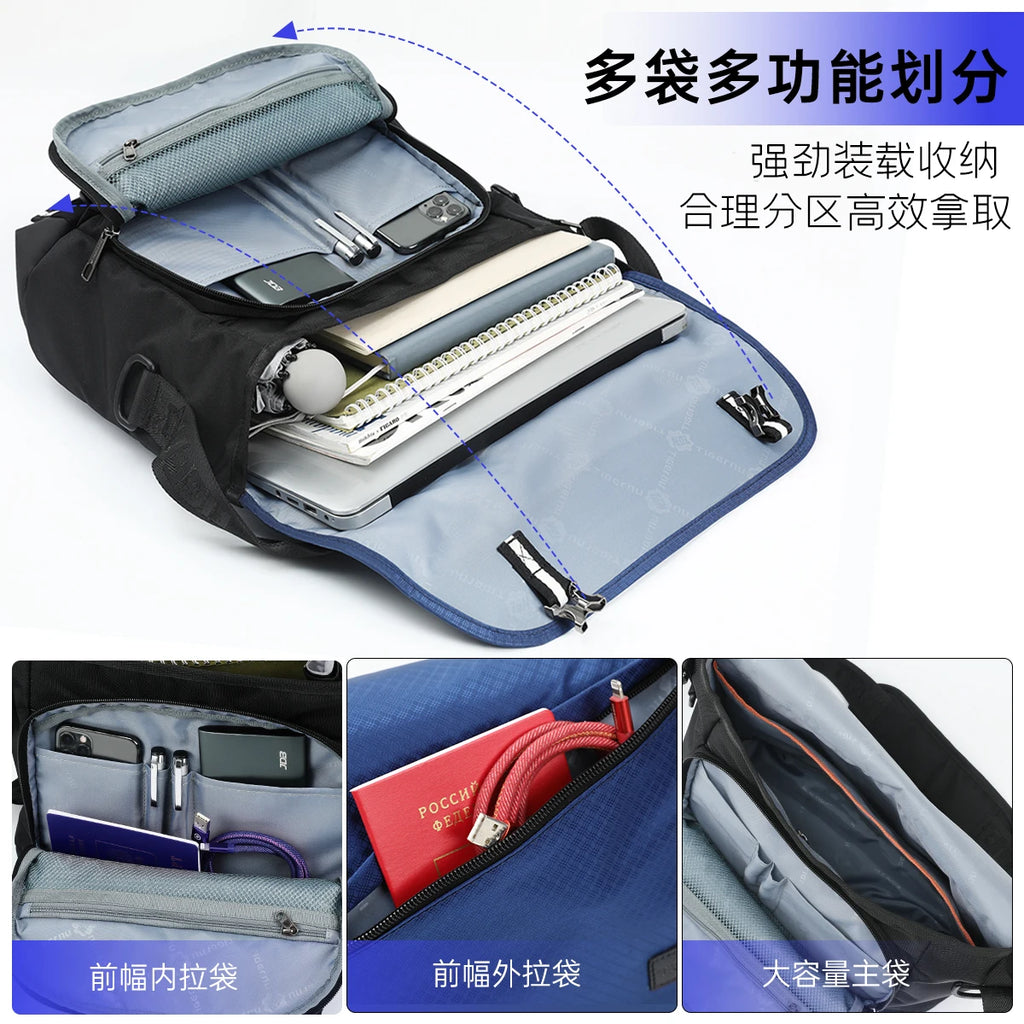 Tigernu Men Messenger Bags Shoulder Bag Light Weight Chest Bags For Men Casual Sling Bag Male Crossbody Bag Laptop Bag Messenger