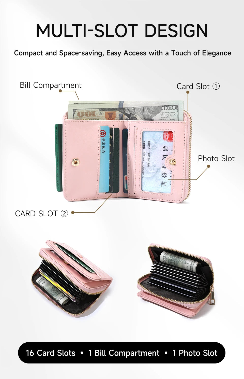 Tigernu Woman's Wallets Pink Card Wallet Purses For Woman Genuine Leather Coin Purses Light Women Card Holders Female Card Bags
