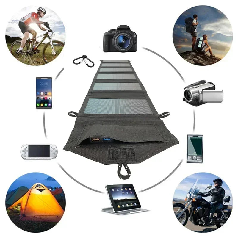 1000W Foldable Solar Panel USB Type C Mobile Phone Charging Outdoor PC Hiking Camping Portable Battery Bank Charging Christmas