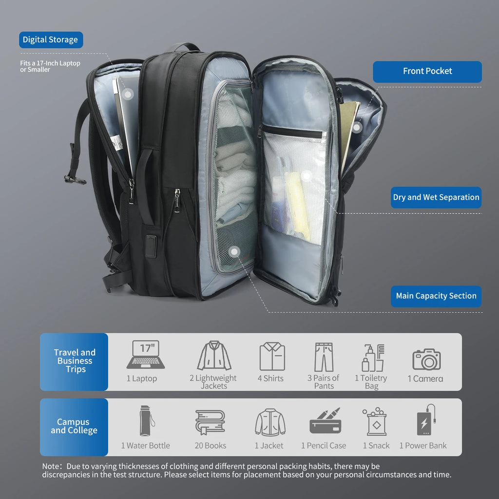 Tigernu Women Backpack Travel Backpack Bags 17inch Laptop Backpacks Cabin Bags Female Expandable Backpack For Women Schoolbags
