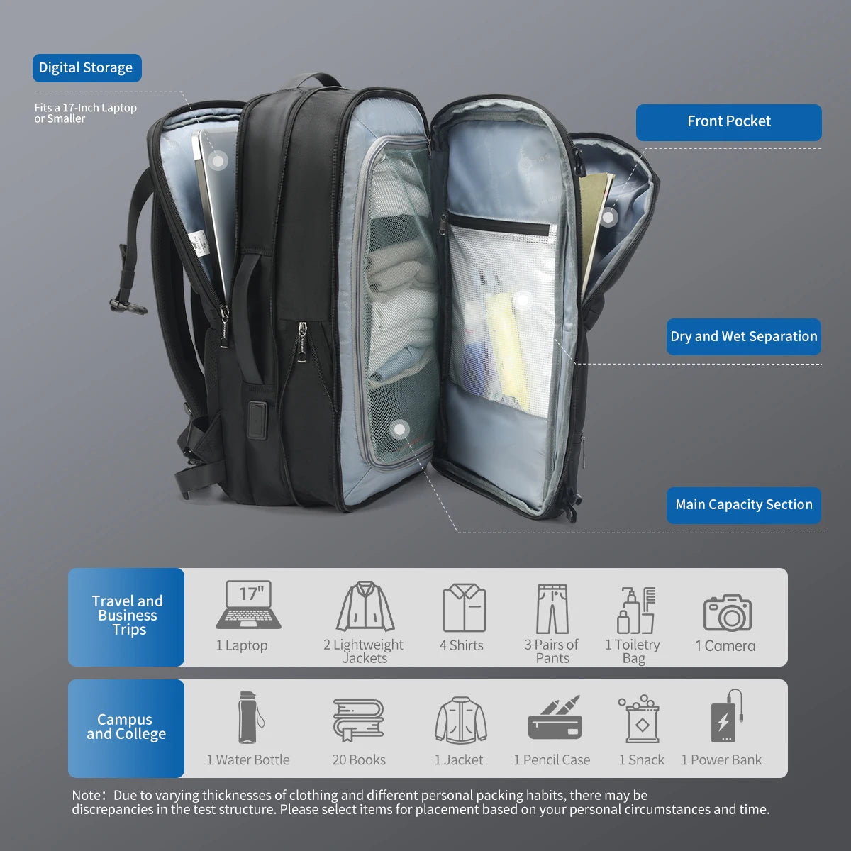 Tigernu Women Backpack Travel Backpack Bags 17inch Laptop Backpacks Cabin Bags Female Expandable Backpack For Women Schoolbags