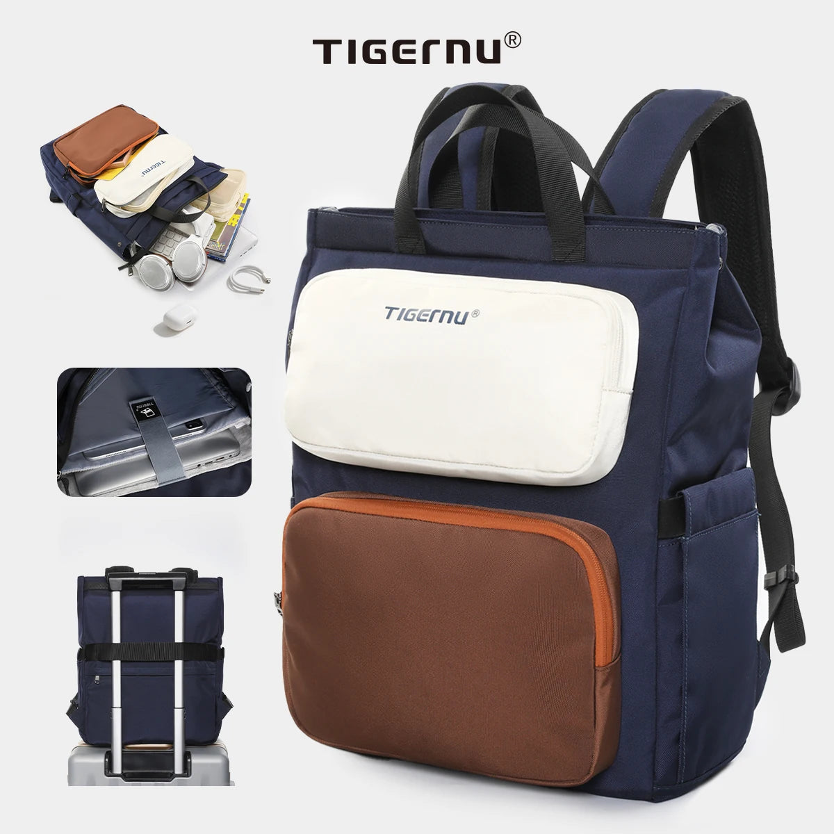 Tigernu Women Backpacks Fashion School Backpack Girls Bags 15.6'' Laptop Backpack For Women Bags Outdoor Knapsack Female Handbag