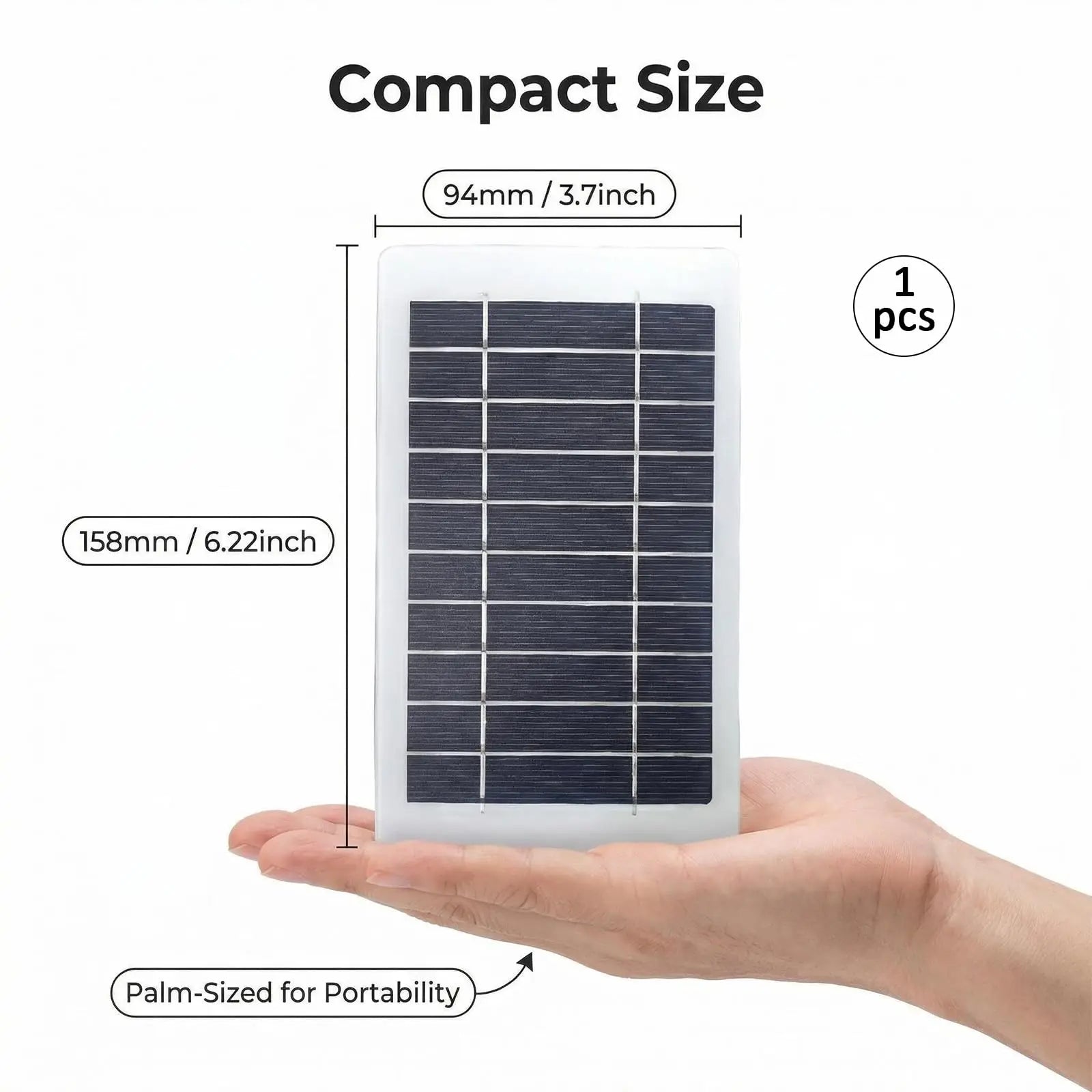 High Efficiency Portable USB Solar Panel Charger Safe Stable Fast Charging for Phones Fans Flashlights Outdoor Camping Travel