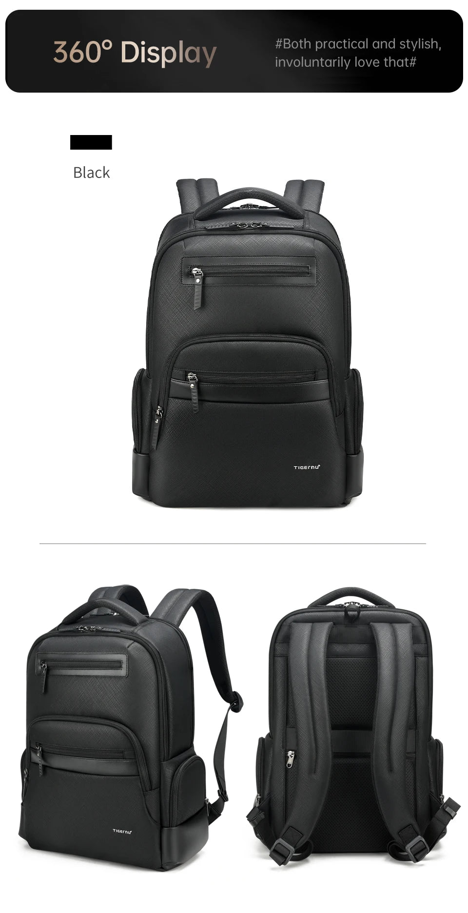 Tigernu Travel Backpack Bags 15.6inch Laptop Backpacks For Men Waterproof School Backpacks Business Bags Knapsack Connect Series