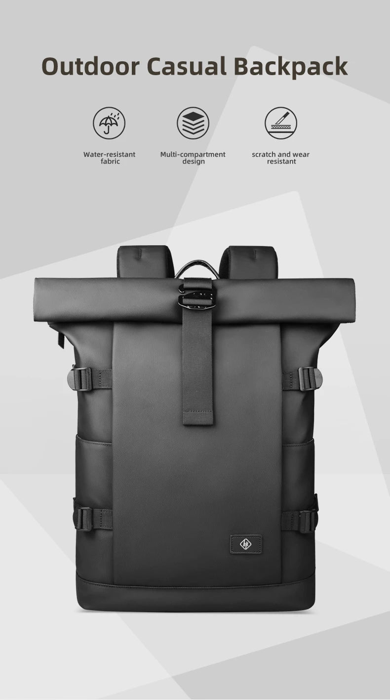 HK Expandable Travel Backpack for Men Large Capacity Hiking Rucksack Waterproof 17 inch Laptop Backpack Men's School Bag Daypack