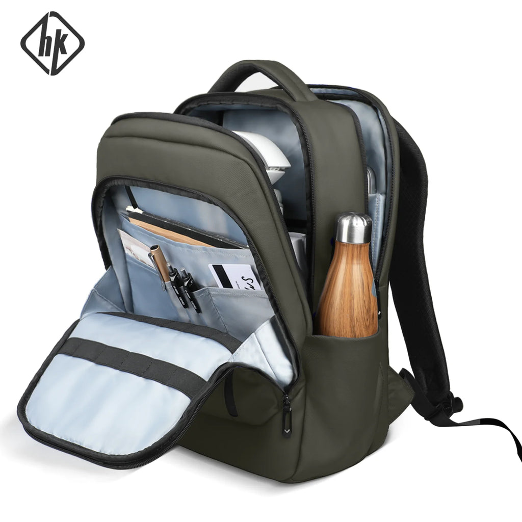 HK Smart Business Backpack Male Waterproof Travel Carry on Backpack Large Capacity 17 inch Laptop Backpack for Men Daily Daypack